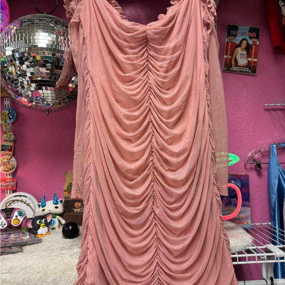 Fashion Nova Blush Ruched Mini Dress - Picture 6 of 6